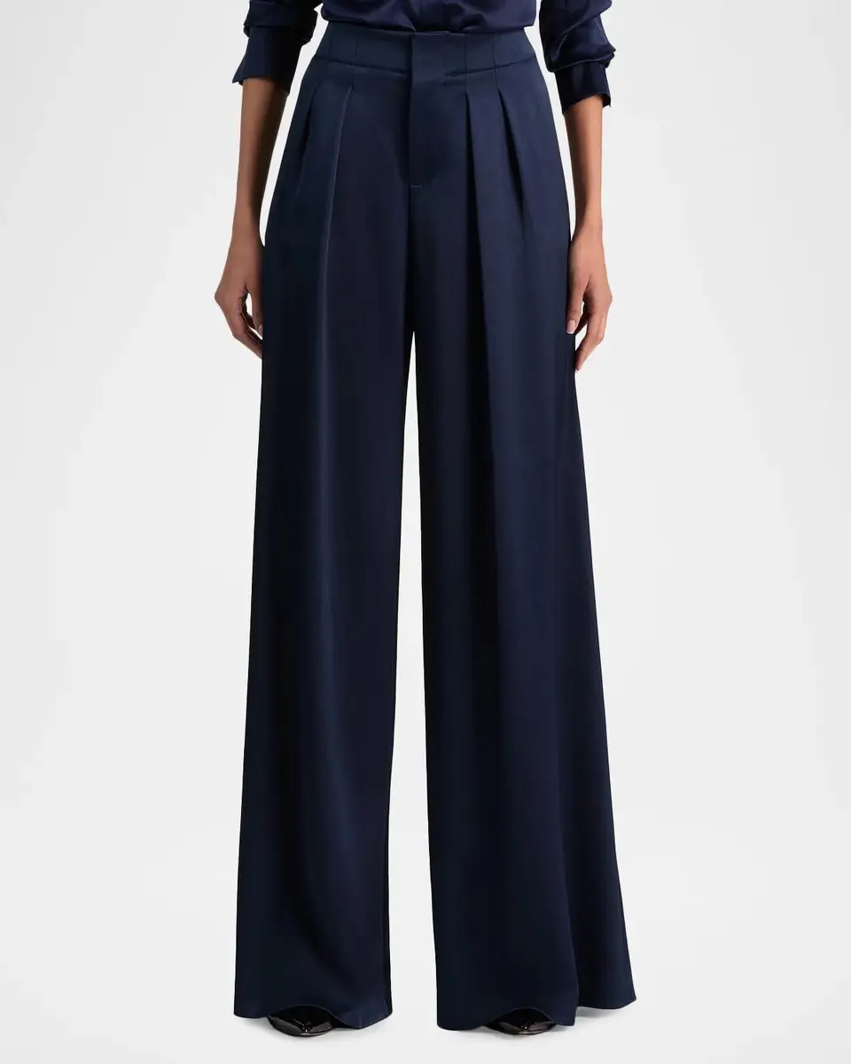 Alice + Olivia Eloise Satin Wide-Leg Pants | Thumbnail 4 Alice + Olivia Eloise Satin Wide-Leg Pants | Thumbnail 4