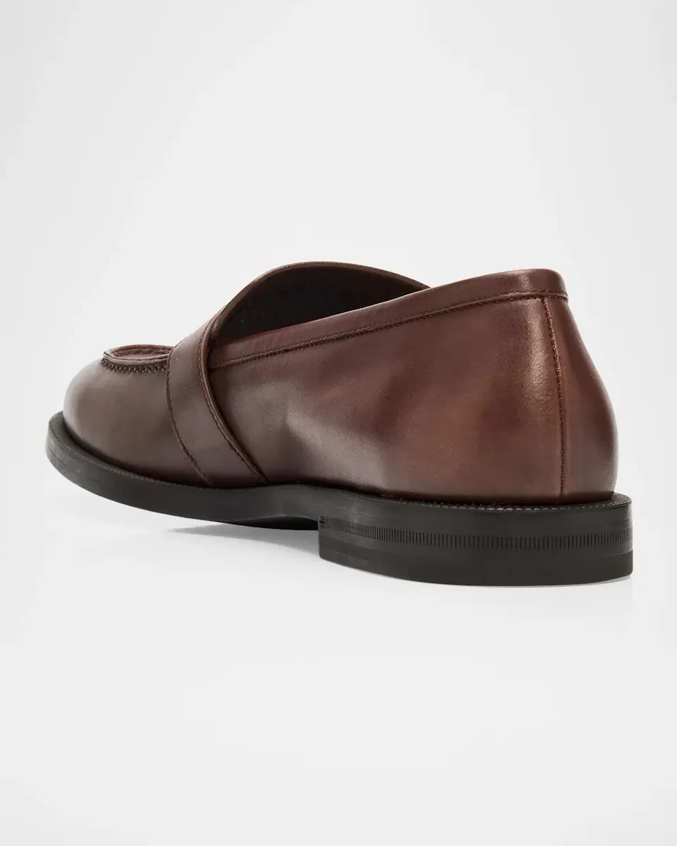 Gucci Men's Double-G Brushed Leather Moc-Toe Loafers | Thumbnail 4