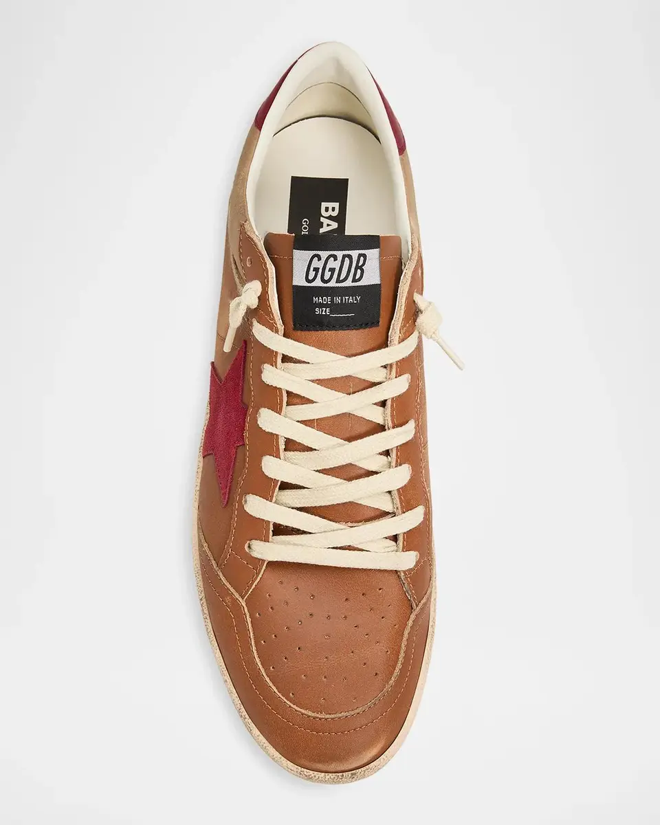 Golden Goose Men's Ballstar Suede-Star Leather Sneakers | Thumbnail 3 Golden Goose Men's Ballstar Suede-Star Leather Sneakers | Thumbnail 3