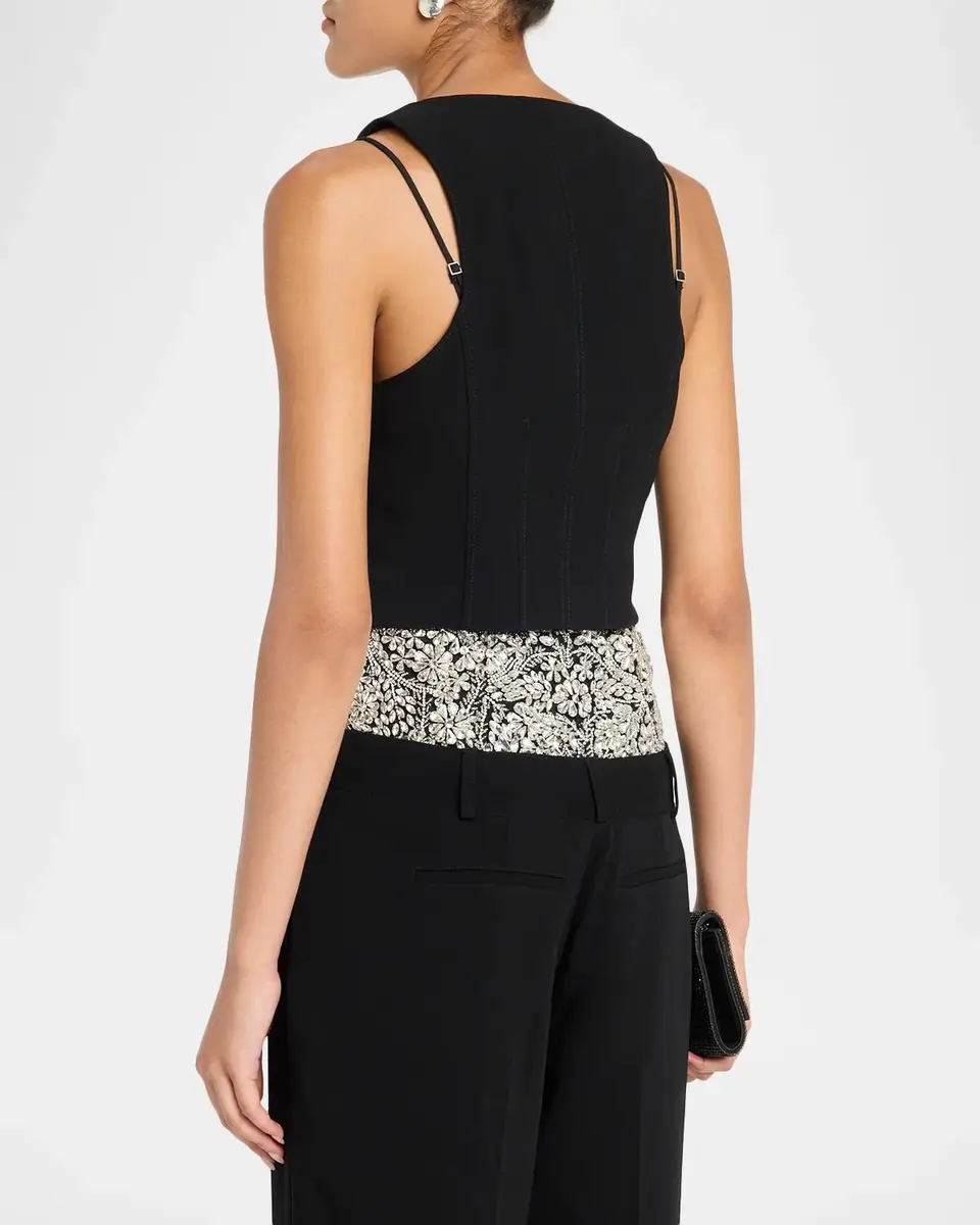 Cinq à Sept Aliana Embellished Cropped Vest | Thumbnail 3 Cinq à Sept Aliana Embellished Cropped Vest | Thumbnail 3