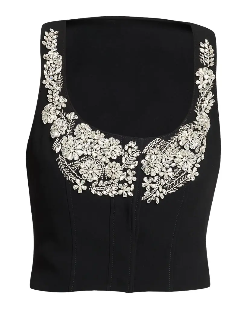 Aliana Embellished Cropped Vest Aliana Embellished Cropped Vest