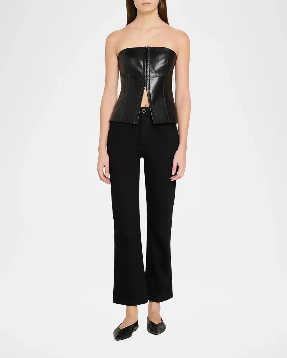 Alice + Olivia Pat Faux-Leather Bustier Top | Thumbnail 2 Alice + Olivia Pat Faux-Leather Bustier Top | Thumbnail 2