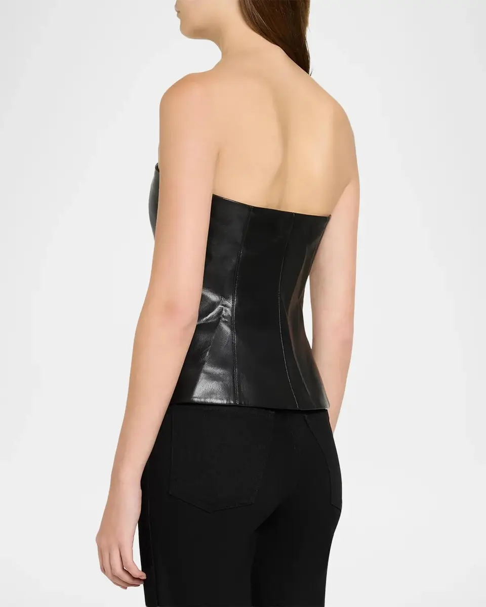 Alice + Olivia Pat Faux-Leather Bustier Top | Thumbnail 3 Alice + Olivia Pat Faux-Leather Bustier Top | Thumbnail 3