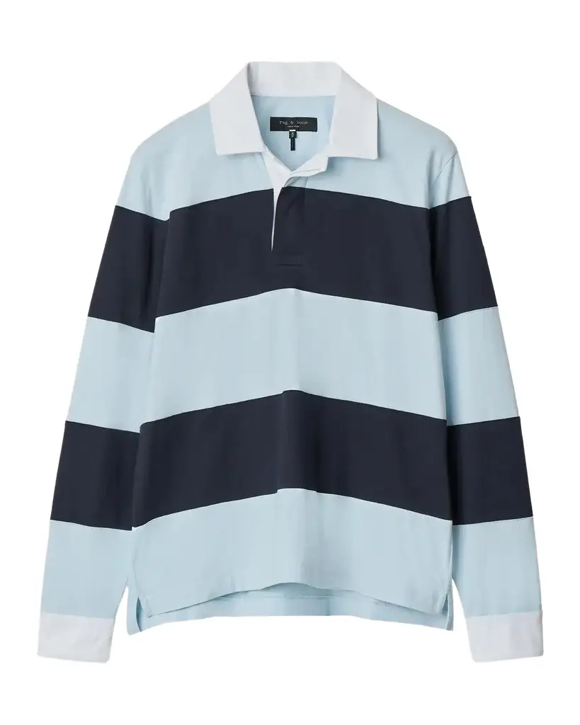 rag & bone Men's Striped Cotton Rugby T-Shirt