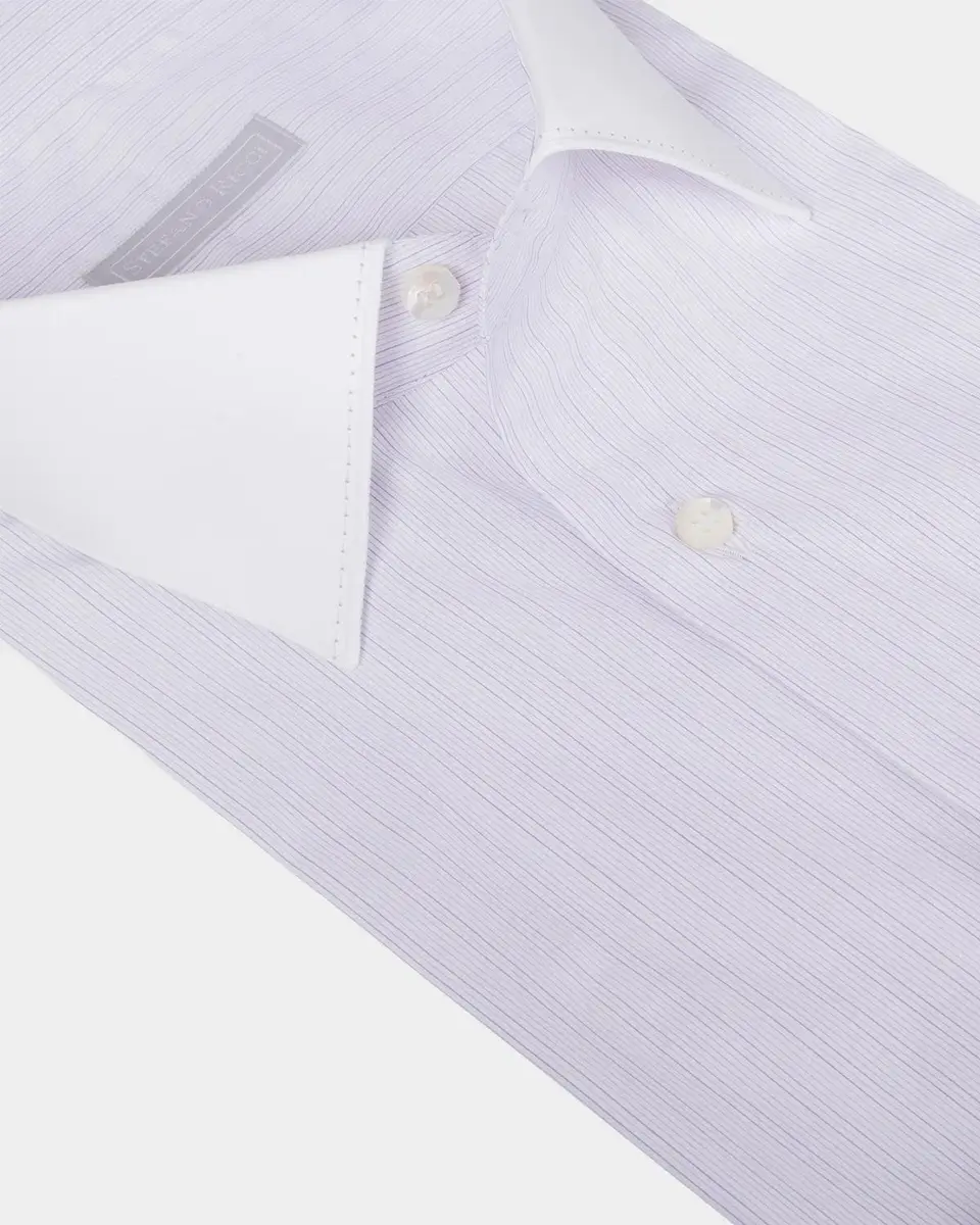 Stefano Ricci Men's Cotton Tonal Double-Stripe Dress Shirt | Thumbnail 2 Stefano Ricci Men's Cotton Tonal Double-Stripe Dress Shirt | Thumbnail 2
