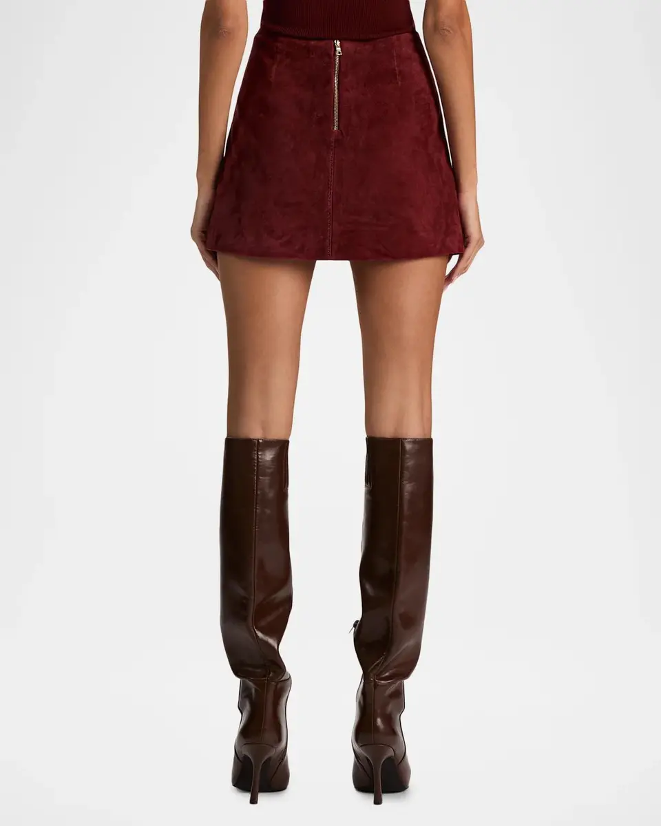 Alice + Olivia Rubi Suede Button-Front Mini Skirt | Thumbnail 3 Alice + Olivia Rubi Suede Button-Front Mini Skirt | Thumbnail 3