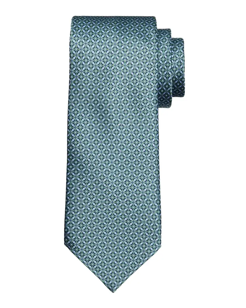 Men's Geometric Floral Silk Tie Men's Geometric Floral Silk Tie