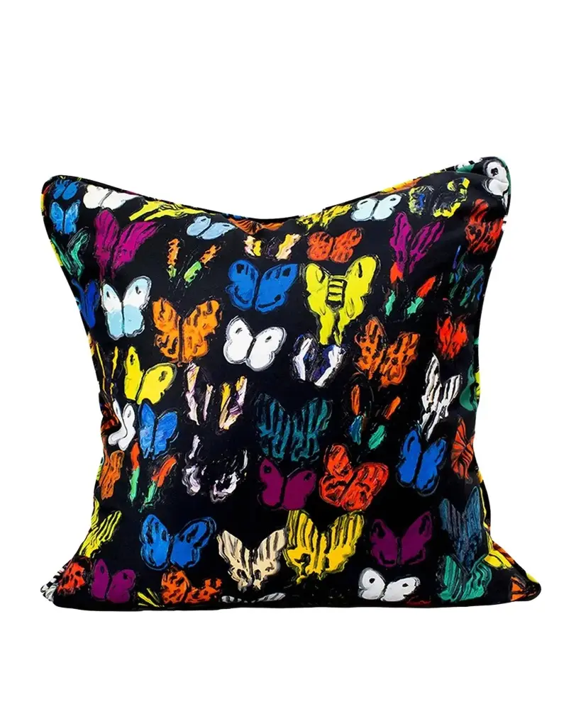 Hunt Slonem Butterflies in Flight Decorative Feather/Down Pillow