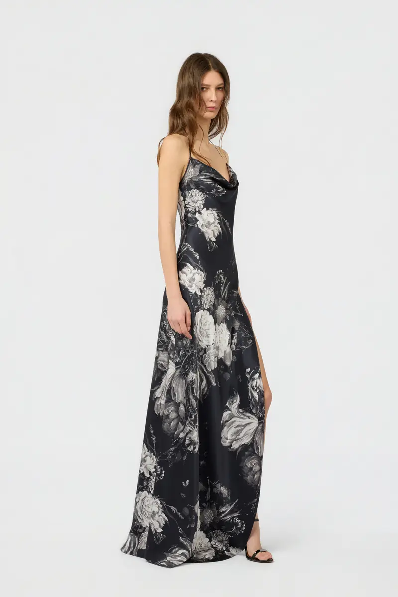 Roberto Cavalli Dress in Silk with Fiammingo Flowers Print | Thumbnail 2