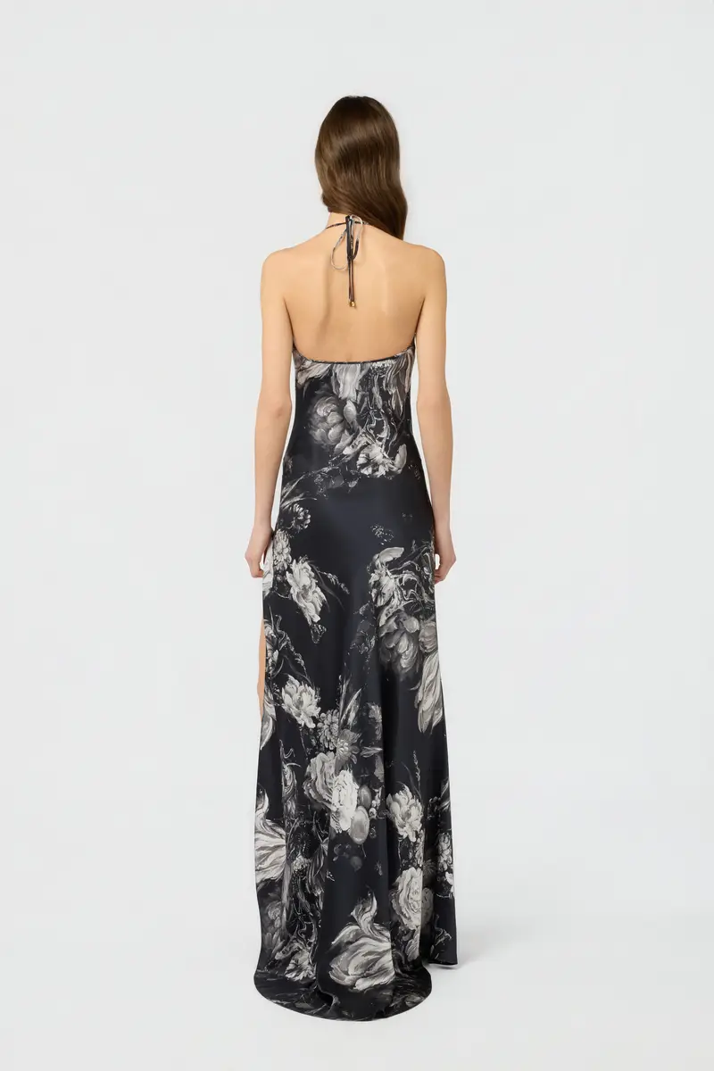 Roberto Cavalli Dress in Silk with Fiammingo Flowers Print | Thumbnail 3