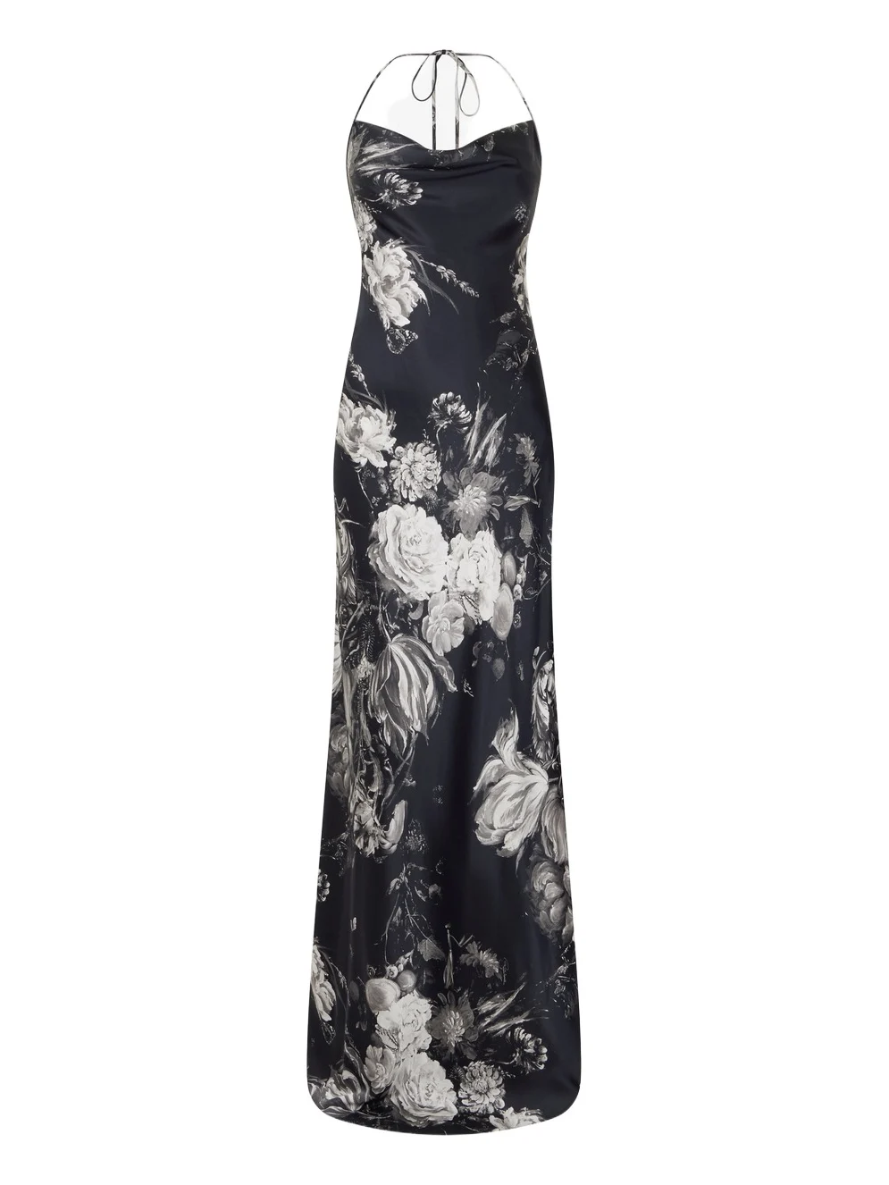 Dress in Silk with Fiammingo Flowers Print Dress in Silk with Fiammingo Flowers Print