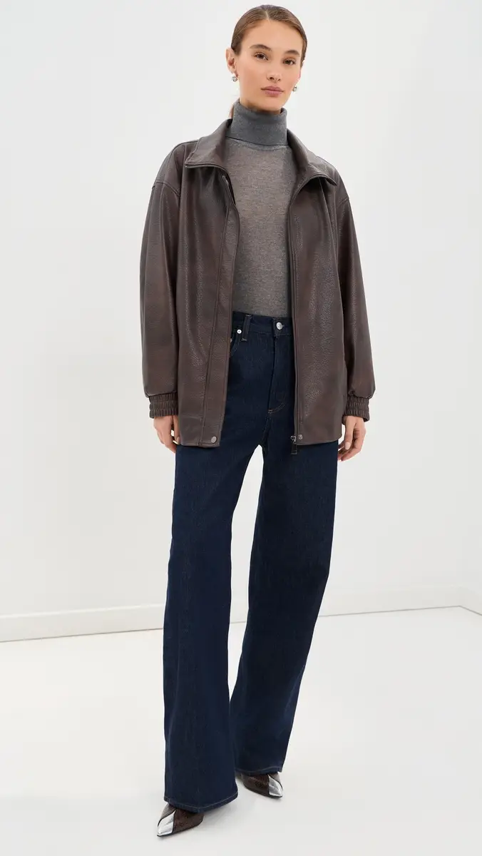 LE BOP Pebble Faux Leather Bomber | Thumbnail 6 LE BOP Pebble Faux Leather Bomber | Thumbnail 6