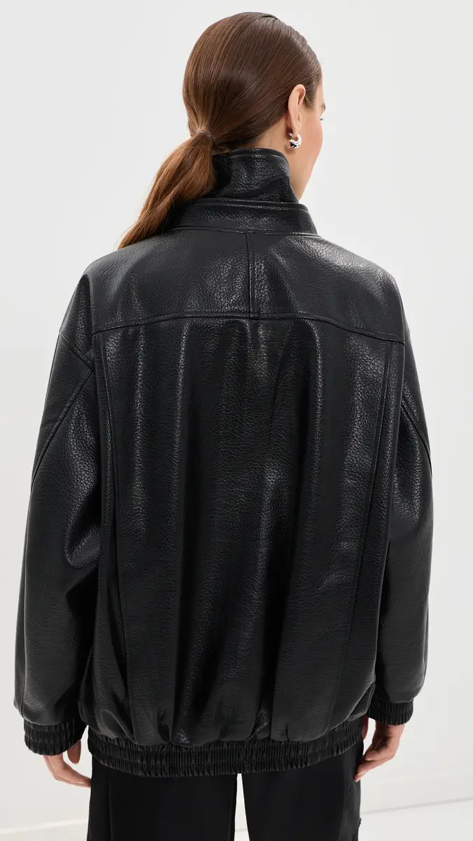 LE BOP Pebble Faux Leather Bomber | Thumbnail 4 LE BOP Pebble Faux Leather Bomber | Thumbnail 4