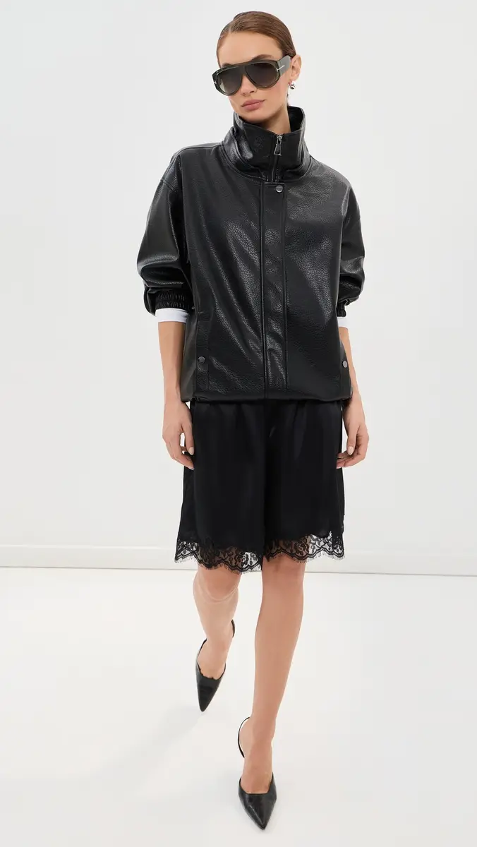 LE BOP Pebble Faux Leather Bomber | Thumbnail 6 LE BOP Pebble Faux Leather Bomber | Thumbnail 6