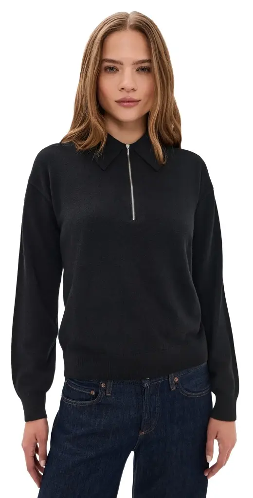 The Cashmere Zip Polo In