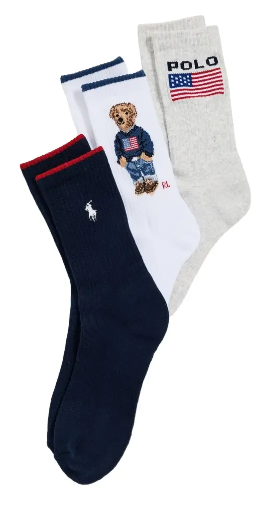Flag Bear Socks 3 Pack