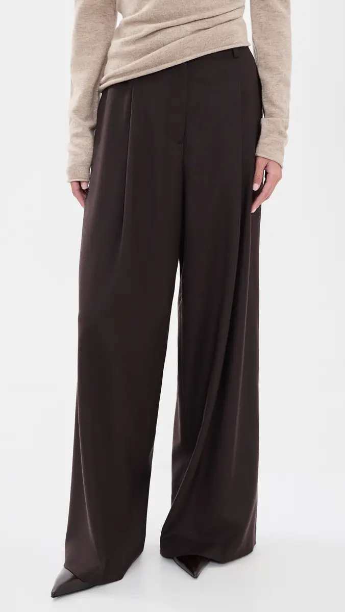 Theory Wide Pleated Trousers | Thumbnail 2 Theory Wide Pleated Trousers | Thumbnail 2