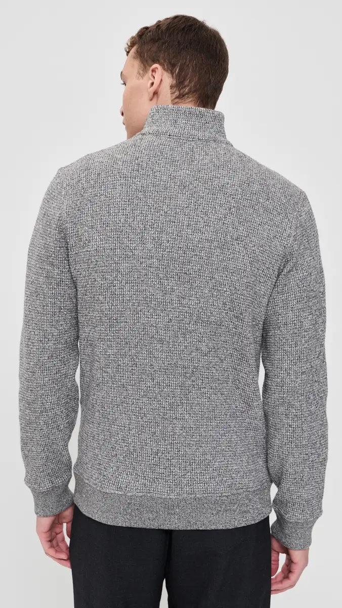 Vince Brushed Waffle Quarter Zip | Thumbnail 3 Vince Brushed Waffle Quarter Zip | Thumbnail 3