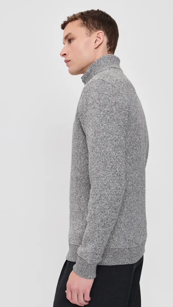Vince Brushed Waffle Quarter Zip | Thumbnail 4 Vince Brushed Waffle Quarter Zip | Thumbnail 4