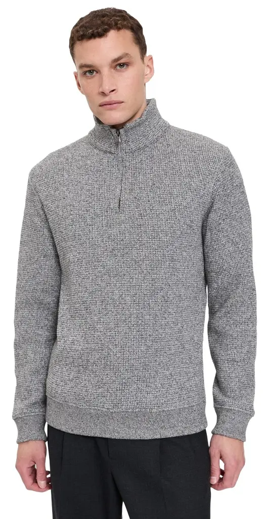 Vince Brushed Waffle Quarter Zip
