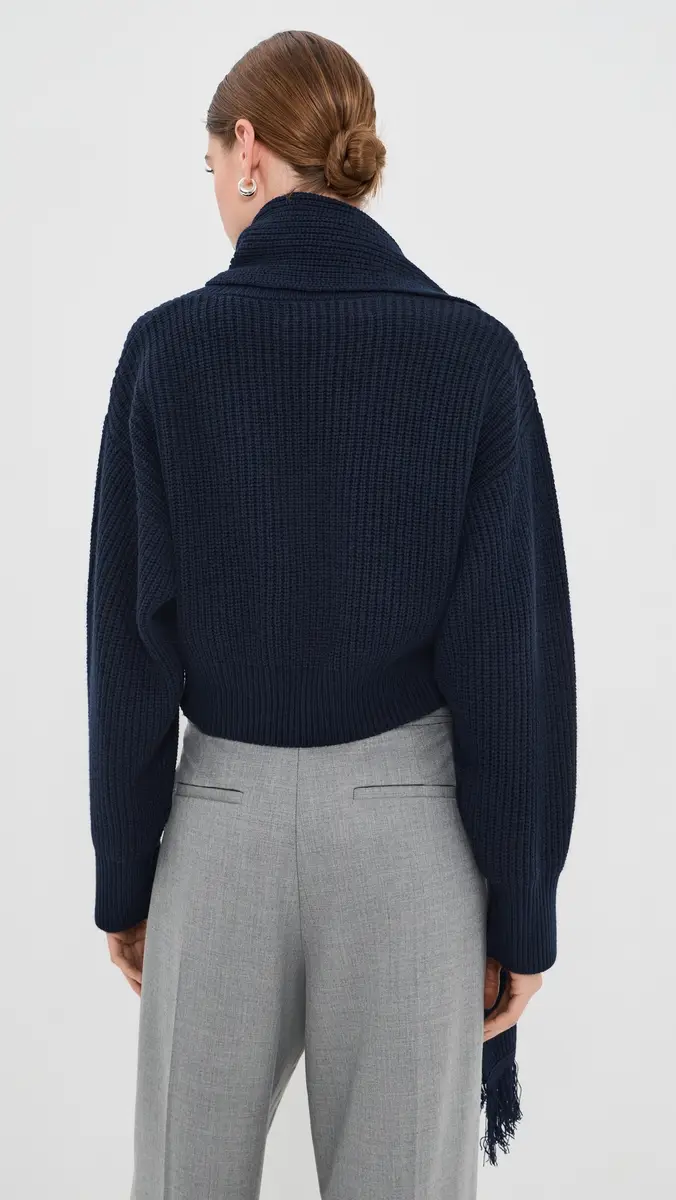 FRENKEN Line Scarf Wool Cash Knitted Sweater | Thumbnail 3