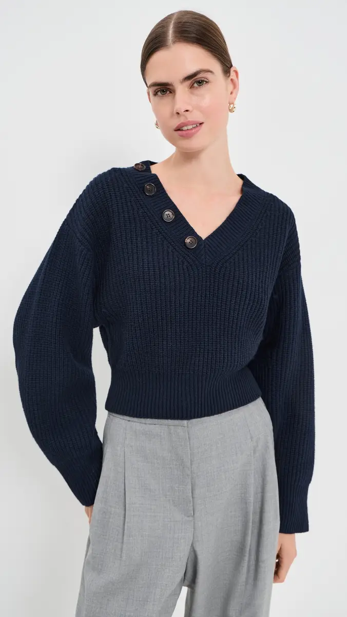 FRENKEN Line Scarf Wool Cash Knitted Sweater | Thumbnail 6