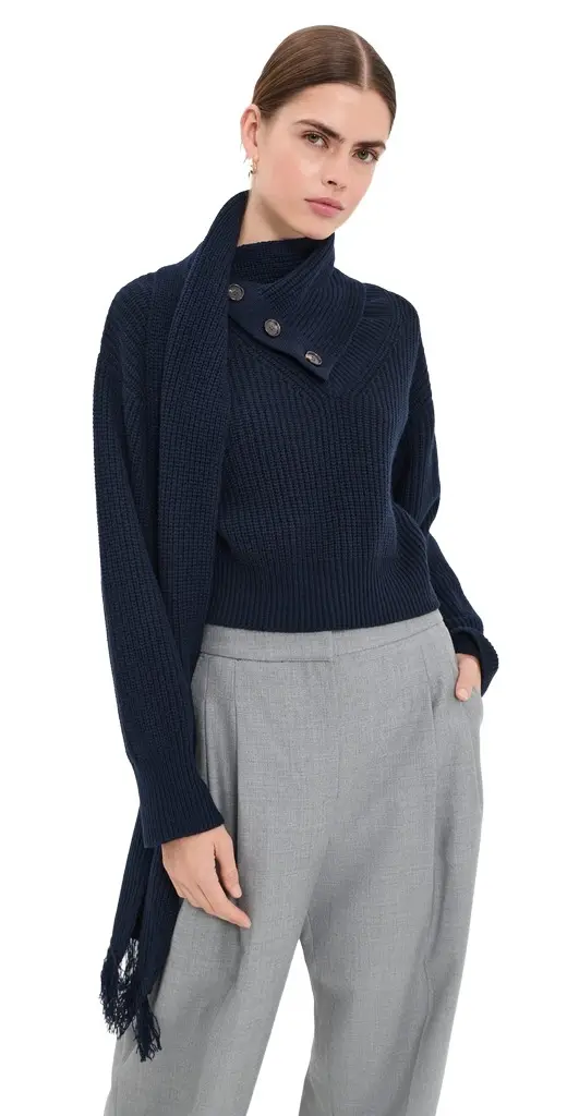 Line Scarf Wool Cash Knitted Sweater Line Scarf Wool Cash Knitted Sweater