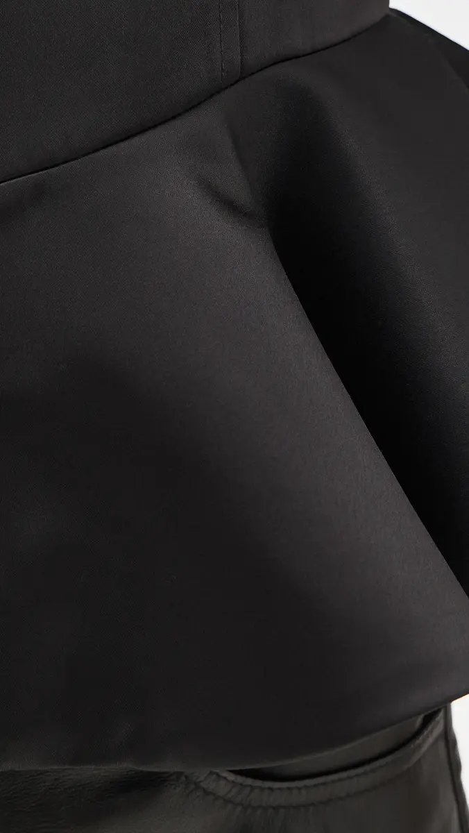 Ganni Duchesse Satin Peplum Zip Blouse | Thumbnail 6 Ganni Duchesse Satin Peplum Zip Blouse | Thumbnail 6