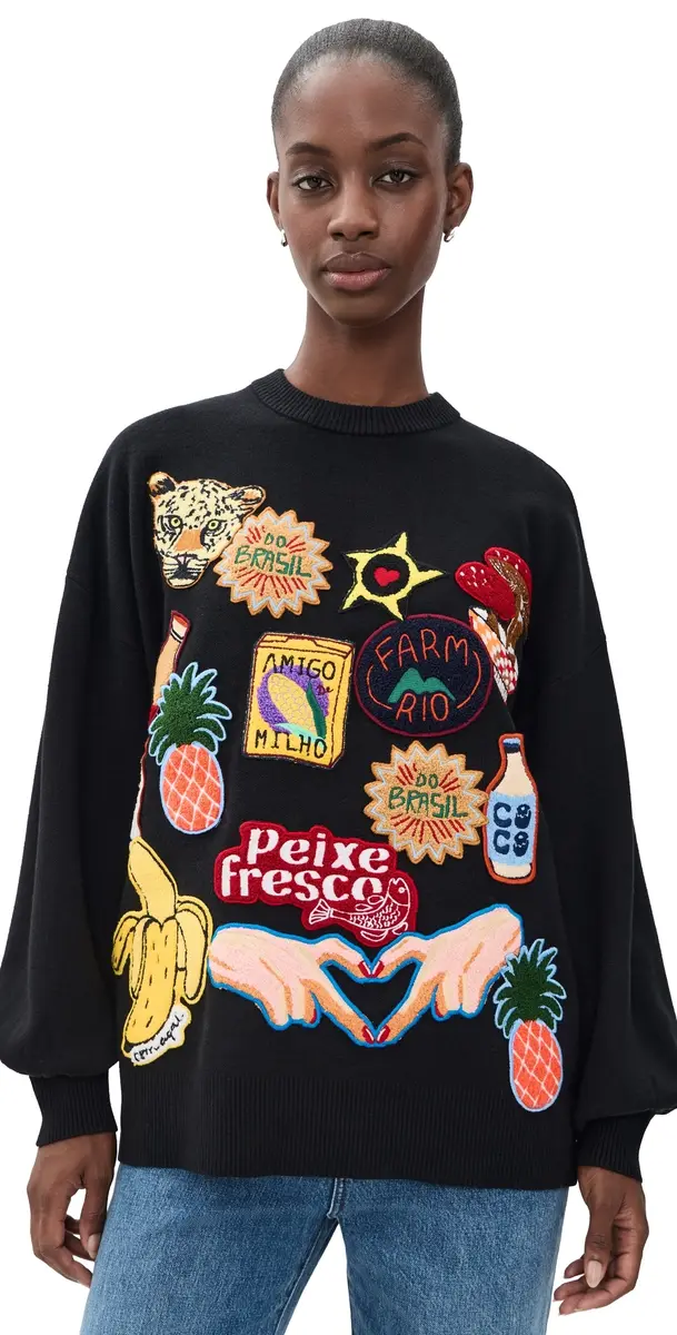 Tropical Patch Knit Sweater