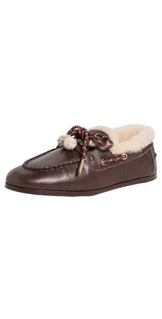 Larroudé Cyprus Shearling Boat Shoes