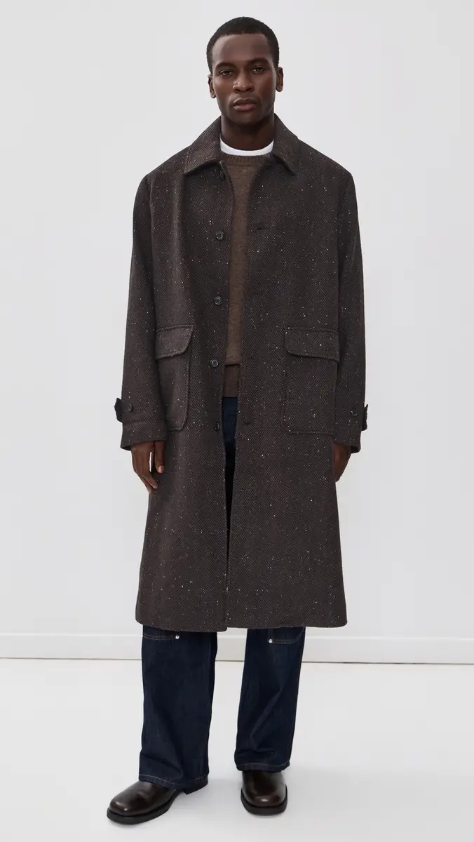 Les Deux Herringbone Wool Coat | Thumbnail 2
