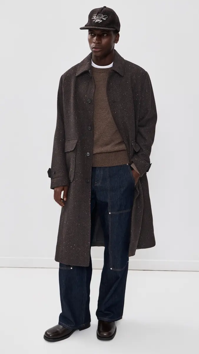 Les Deux Herringbone Wool Coat | Thumbnail 5