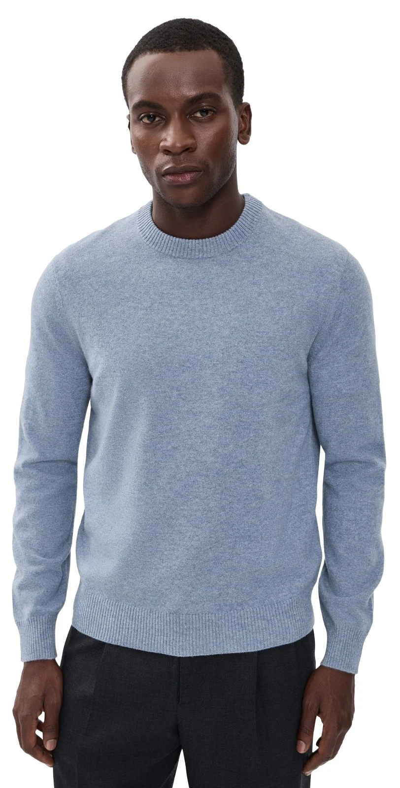 Hilles Crewneck Sweater In Cashmere Light Heather Blue