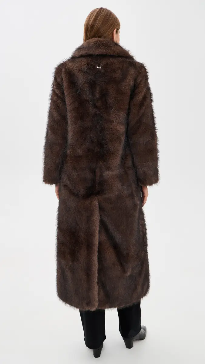 Apparis Gabrielle Sable Faux Fur Maxi Coat | Thumbnail 3 Apparis Gabrielle Sable Faux Fur Maxi Coat | Thumbnail 3