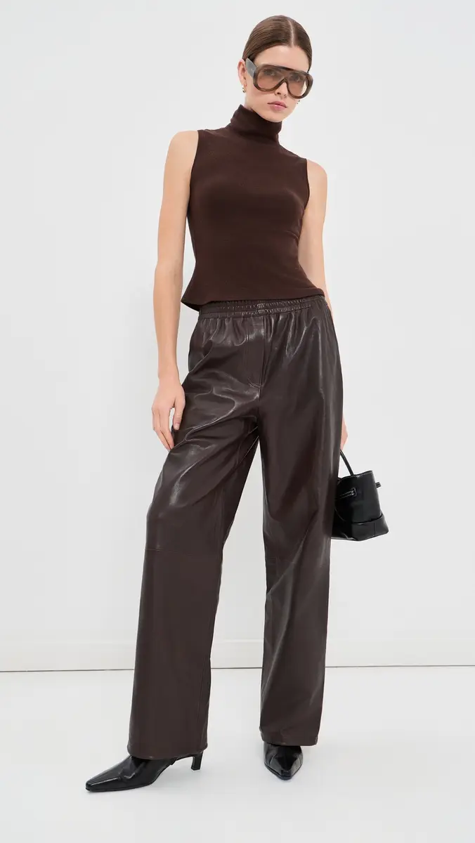 Simkhai Corrine Lambskin Leather Pull On Pants | Thumbnail 2 Simkhai Corrine Lambskin Leather Pull On Pants | Thumbnail 2