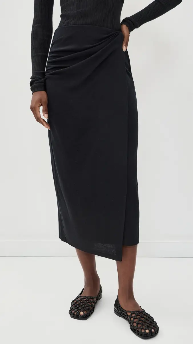 Vince Waist Draped Midi Skirt | Thumbnail 2 Vince Waist Draped Midi Skirt | Thumbnail 2
