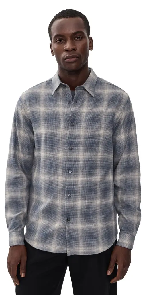 Theory Faded Plaid Irving Shirt