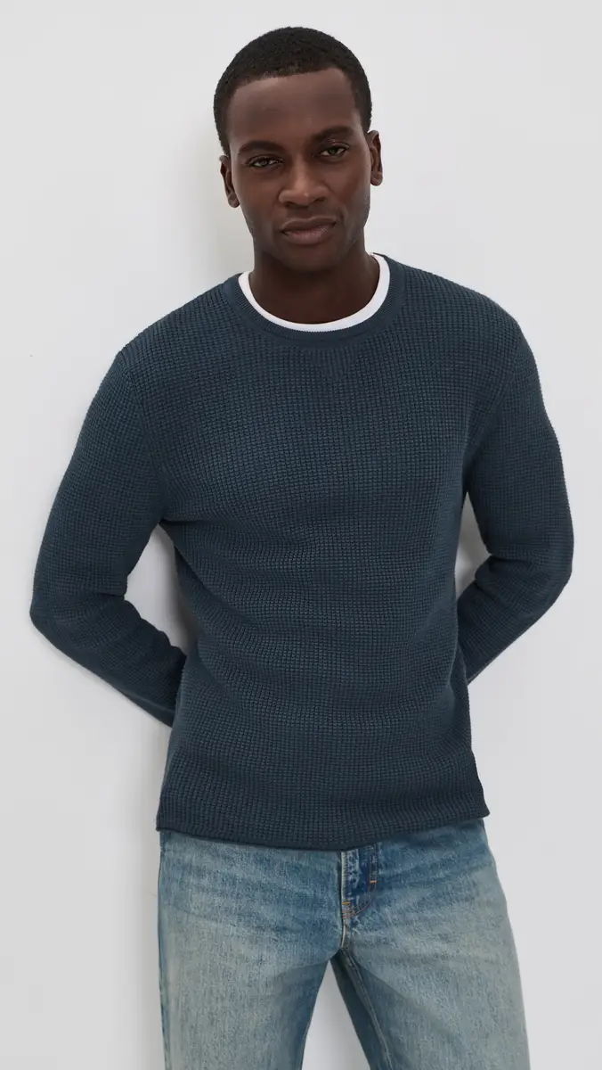 Billy Reid Martin Mini Waffle Crew Sweater | Thumbnail 2