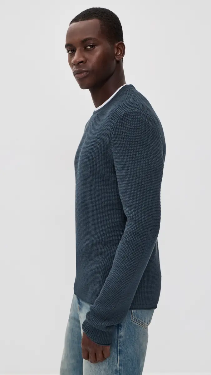Billy Reid Martin Mini Waffle Crew Sweater | Thumbnail 4