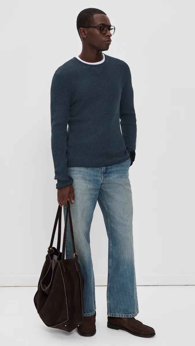Billy Reid Martin Mini Waffle Crew Sweater | Thumbnail 5