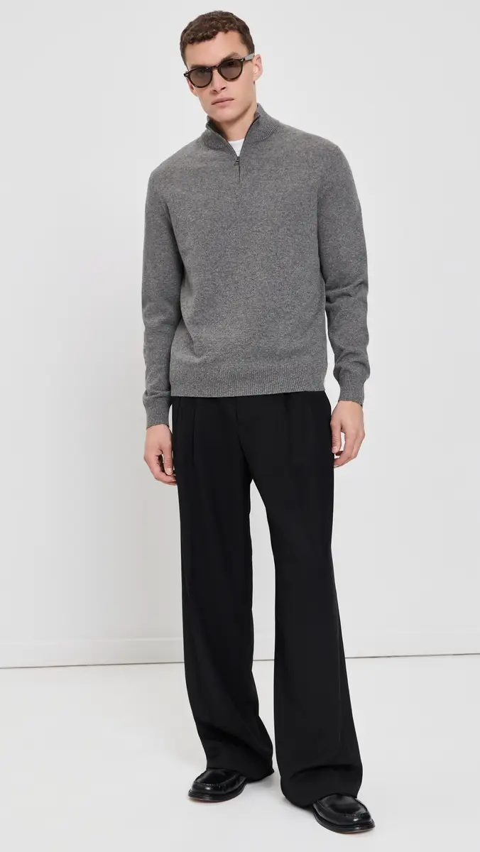 Theory Hilles Quarter Zip in Cashmere | Thumbnail 5 Theory Hilles Quarter Zip in Cashmere | Thumbnail 5