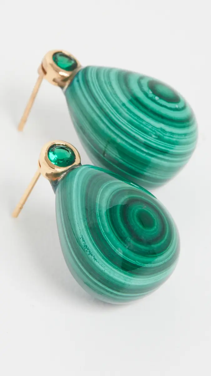 Shashi Malachite Drop Earrings | Thumbnail 2