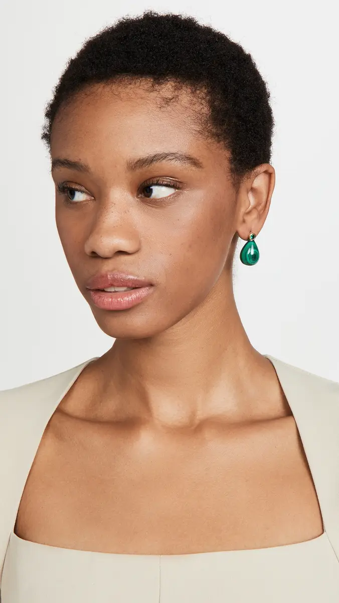 Shashi Malachite Drop Earrings | Thumbnail 3