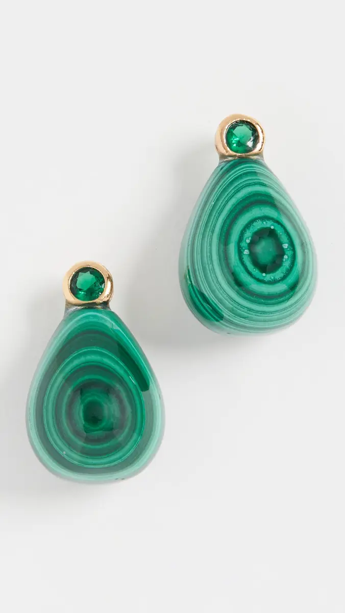 Shashi Malachite Drop Earrings | Thumbnail 4