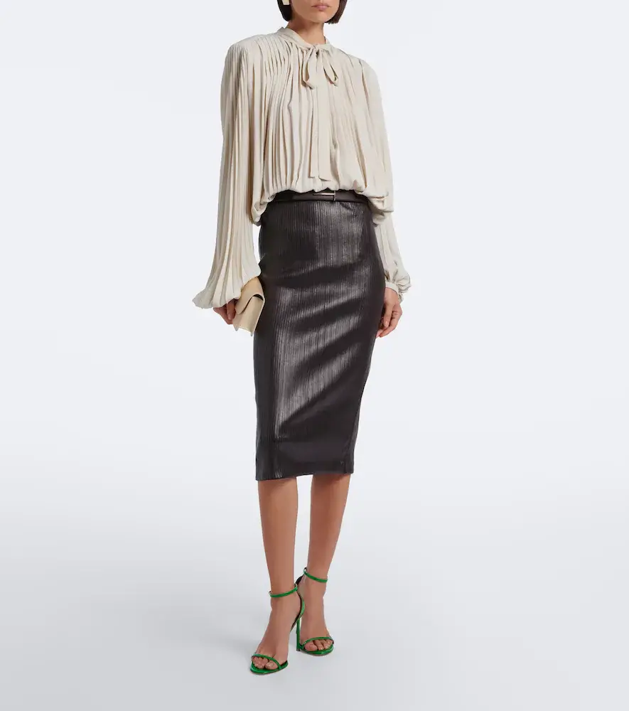 Tom Ford Plissé crêpe de chine blouse | Thumbnail 3 Tom Ford Plissé crêpe de chine blouse | Thumbnail 3