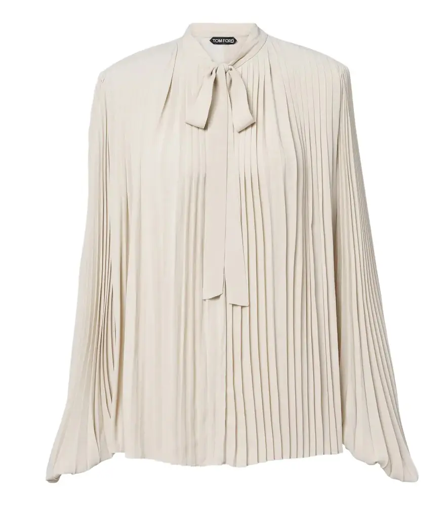 Tom Ford Plissé crêpe de chine blouse