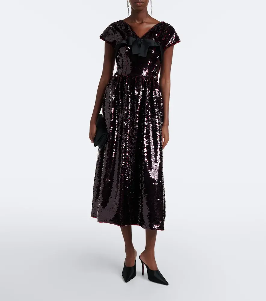 Simone Rocha Bow-detail sequined cocktail dress | Thumbnail 6