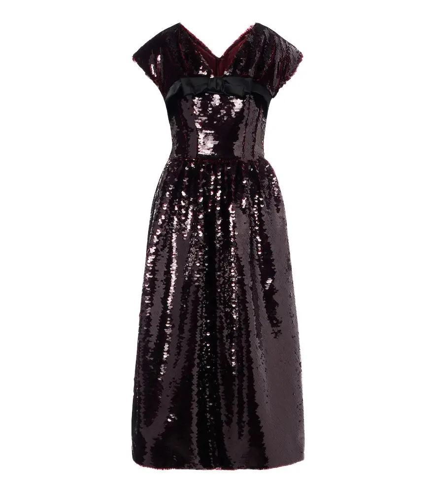 Simone Rocha Bow-detail sequined cocktail dress