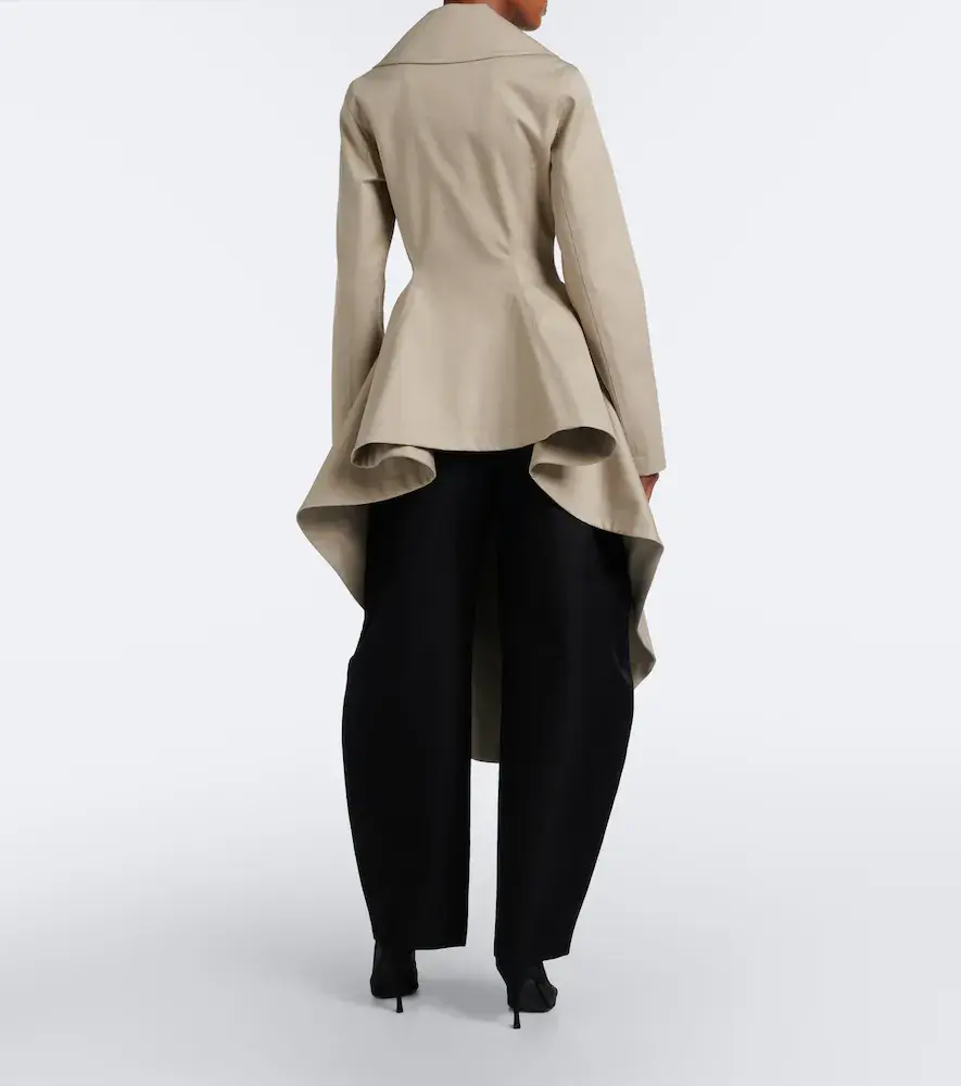 Alaïa Alaïa Asymmetric cotton poplin coat | Thumbnail 3 Alaïa Alaïa Asymmetric cotton poplin coat | Thumbnail 3