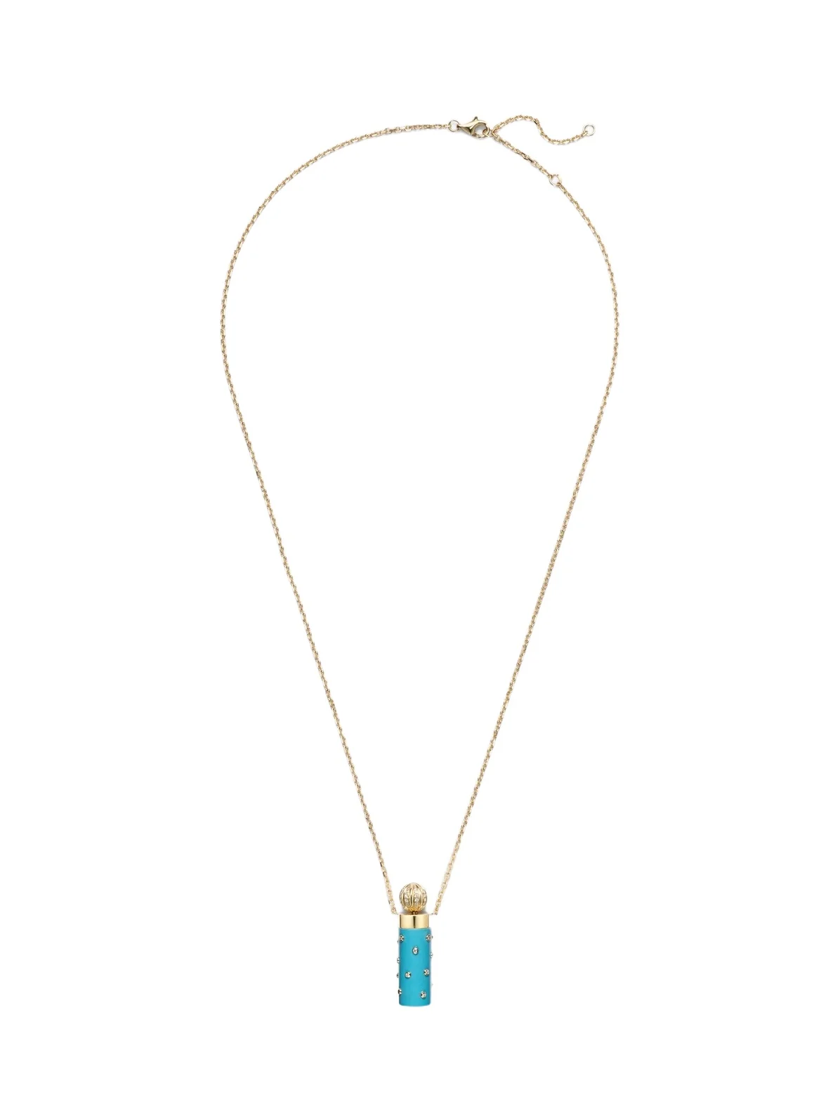 Yvonne Léon Petit Vase Plumetis and Bouchon 9kt gold pendant necklace with turquoise and diamonds Yvonne Léon Petit Vase Plumetis and Bouchon 9kt gold pendant necklace with turquoise and diamonds